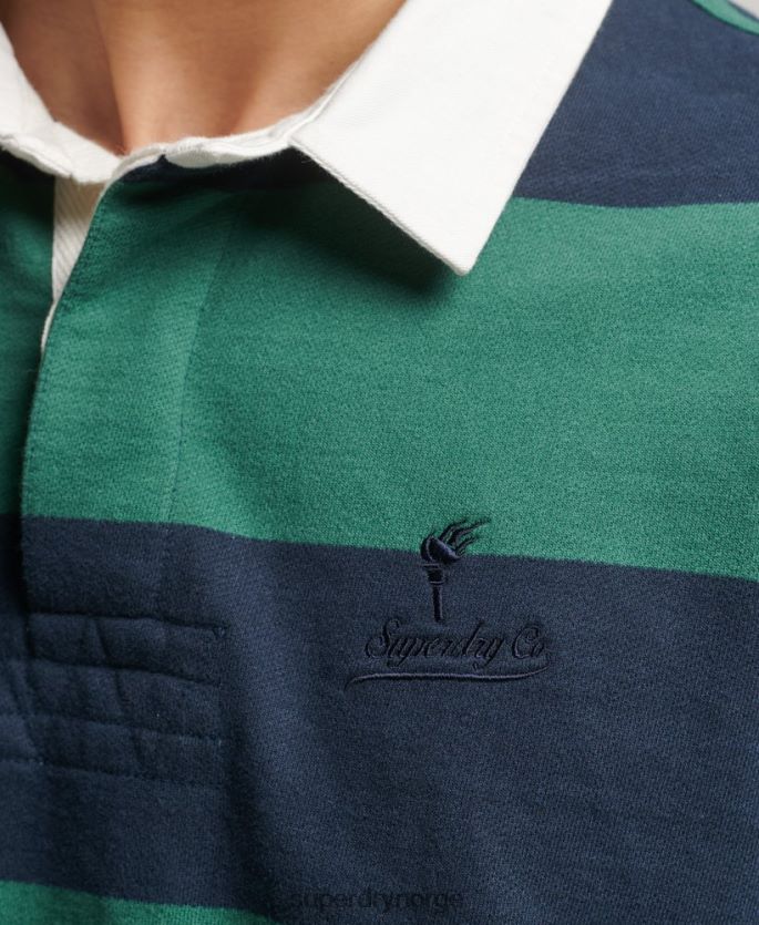 Superdry marinen klær 86P46D239 hvitvasket langermet rugbyskjorte menn