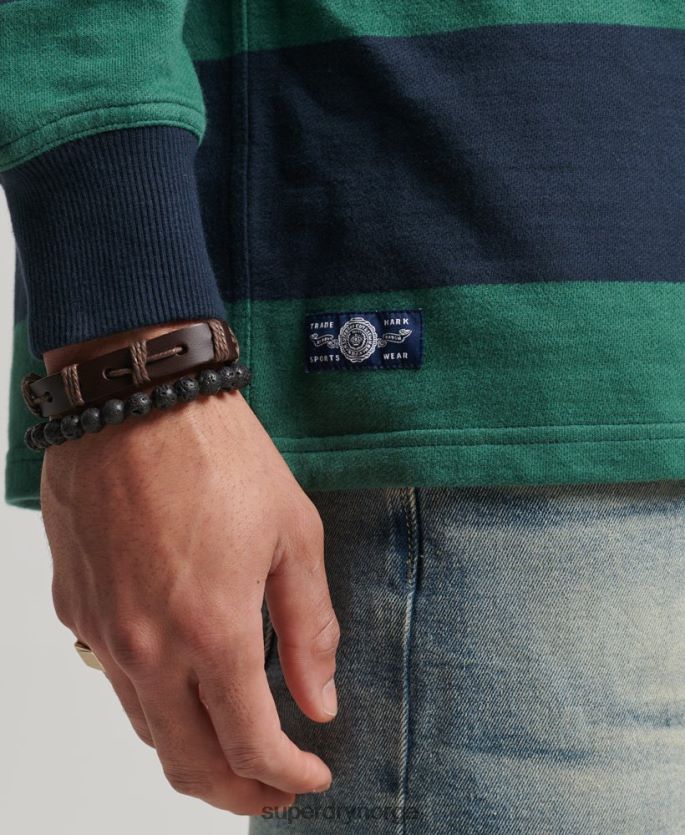 Superdry marinen klær 86P46D239 hvitvasket langermet rugbyskjorte menn