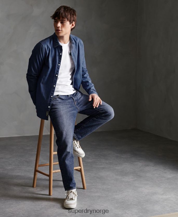Superdry marinen klær 86P46D241 loom langermet skjorte menn