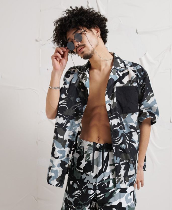 Superdry multi klær 86P46D220 energi dystopi skjorte menn