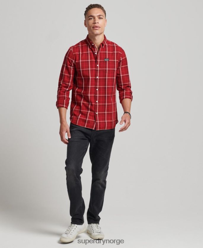 Superdry rød klær 86P46D167 kjøpmannsskjorte i bomull menn