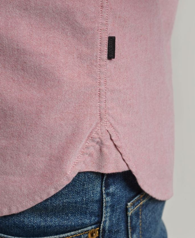 Superdry rød klær 86P46D207 uni oxford skjorte i økologisk bomull menn