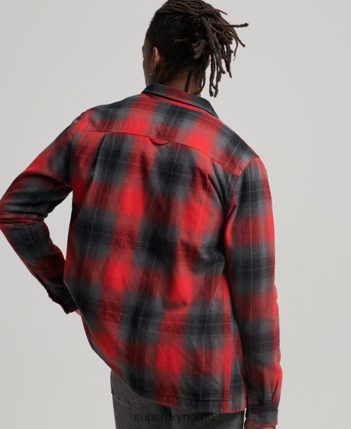 Superdry rød klær 86P46D6393 vattert rutete overskjorte menn