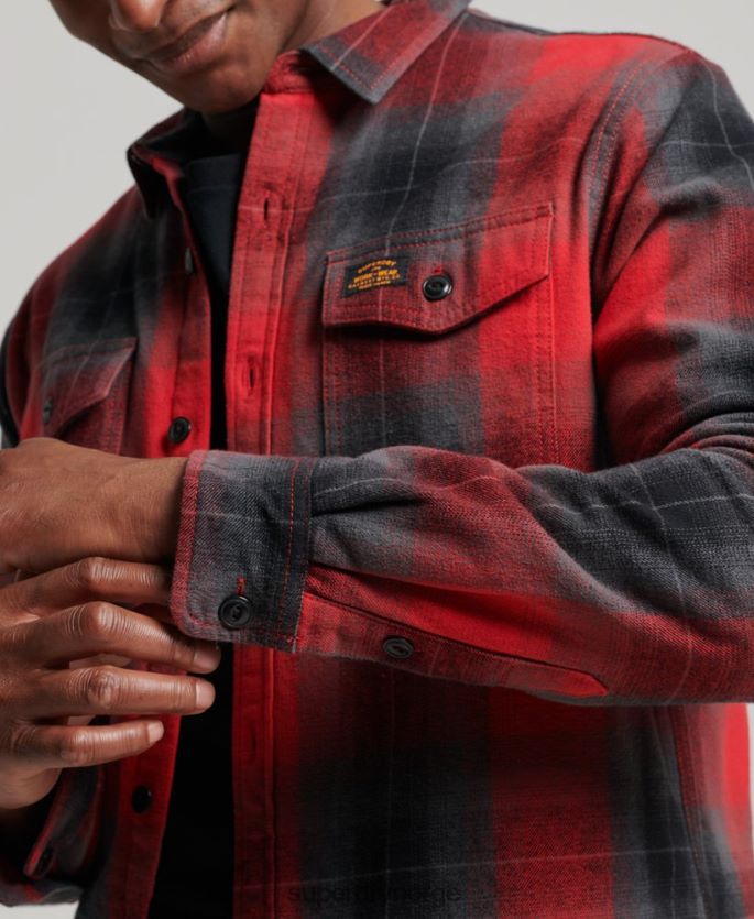 Superdry rød klær 86P46D6393 vattert rutete overskjorte menn