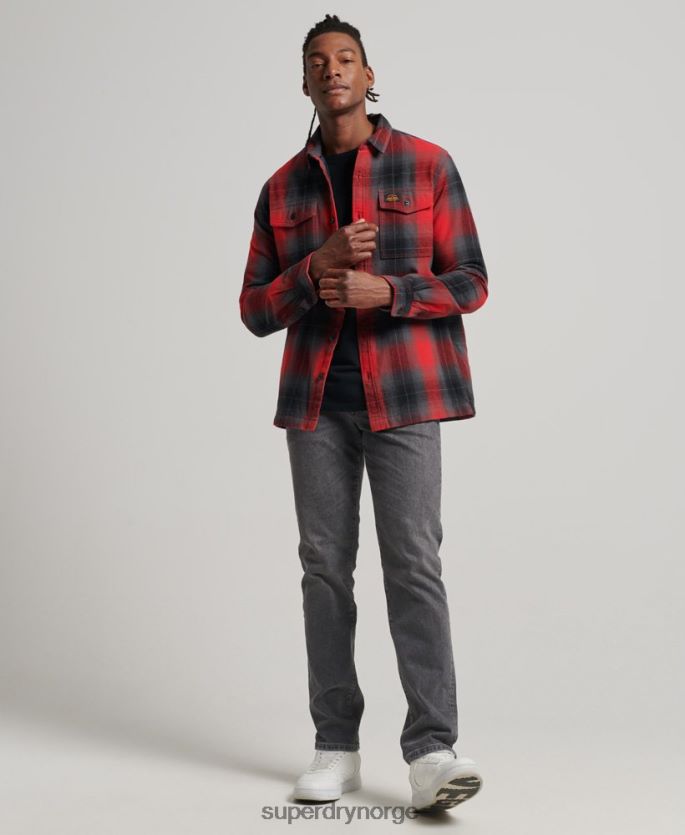 Superdry rød klær 86P46D6393 vattert rutete overskjorte menn