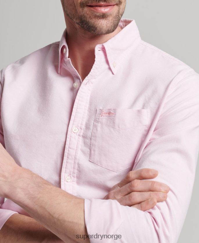 Superdry rosa klær 86P46D126 vasket oxfordskjorte menn