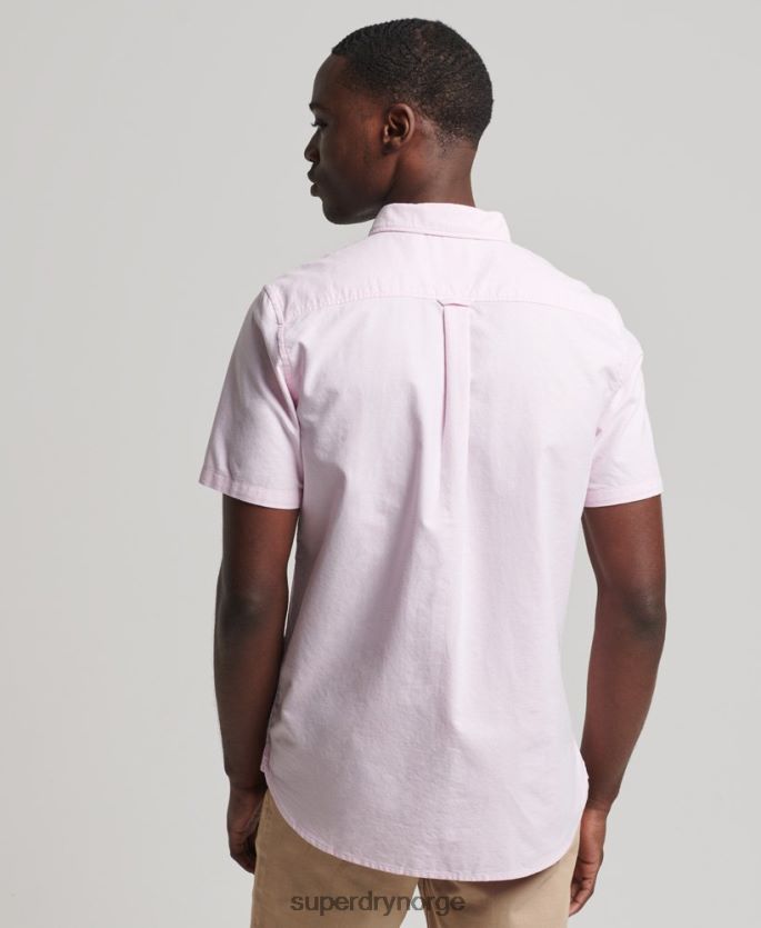Superdry rosa klær 86P46D197 vintage oxford kortermet skjorte i økologisk bomull menn