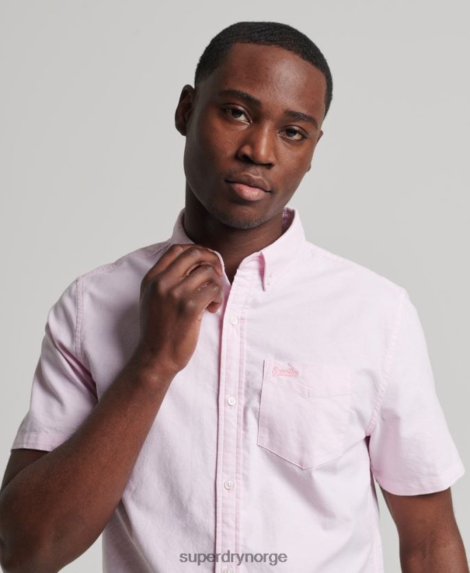 Superdry rosa klær 86P46D197 vintage oxford kortermet skjorte i økologisk bomull menn