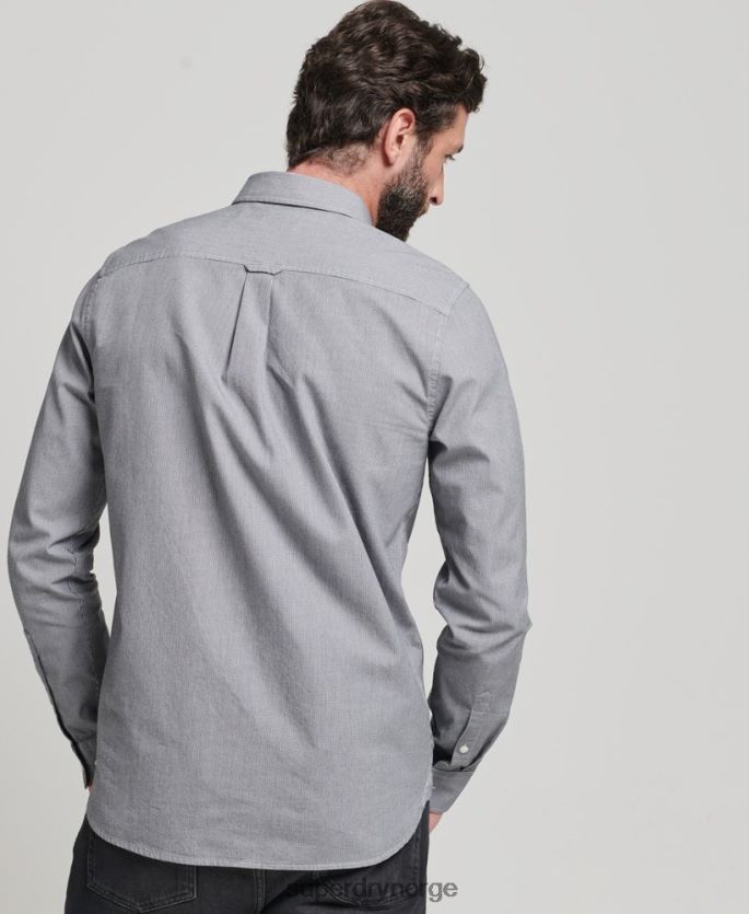 Superdry svart klær 86P46D147 mikrorutet skjorte i bomull menn