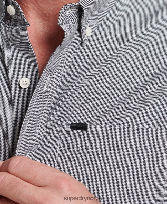 Superdry svart klær 86P46D147 mikrorutet skjorte i bomull menn