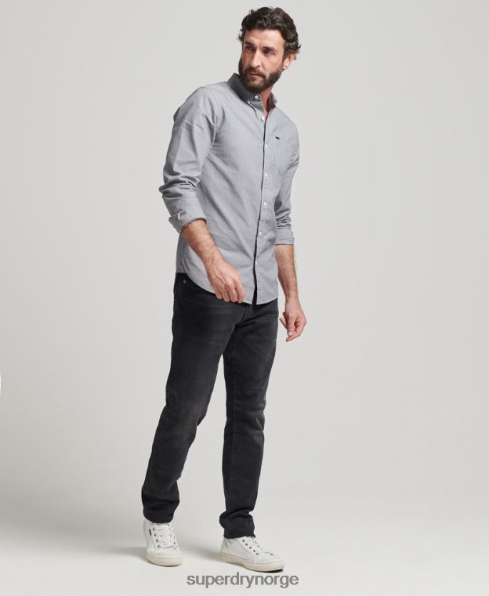 Superdry svart klær 86P46D147 mikrorutet skjorte i bomull menn
