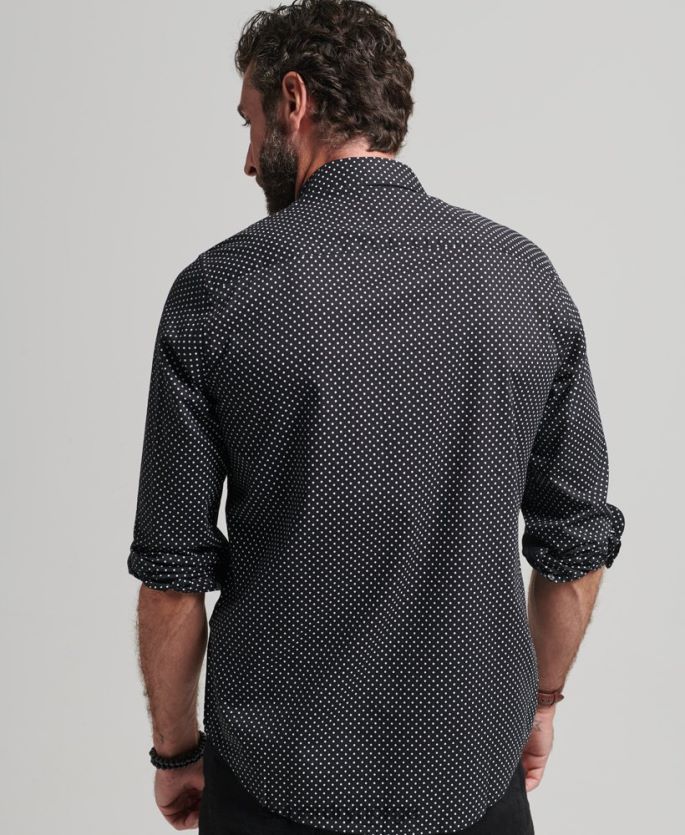 Superdry svart klær 86P46D230 skjorte med hele trykk menn