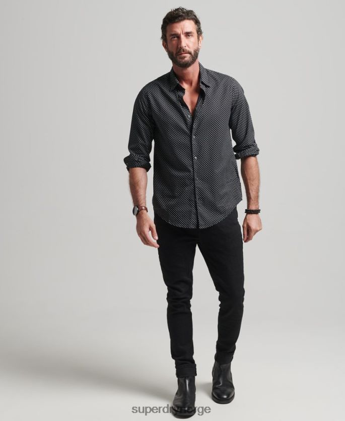 Superdry svart klær 86P46D230 skjorte med hele trykk menn