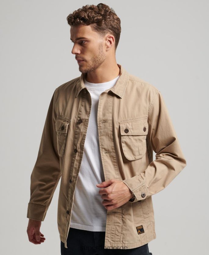 Superdry tan klær 86P46D199 vintage kampoverskjorte menn