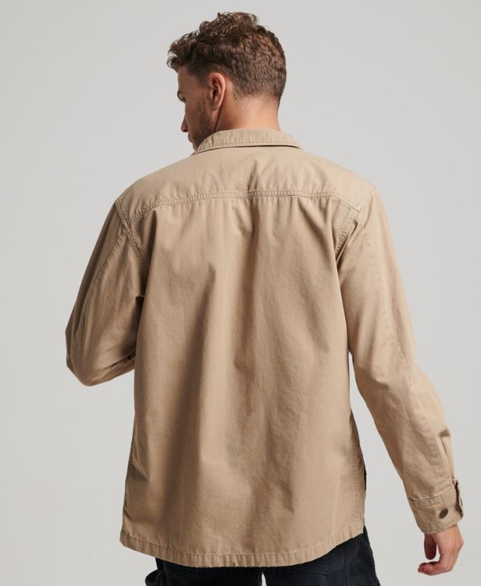 Superdry tan klær 86P46D199 vintage kampoverskjorte menn