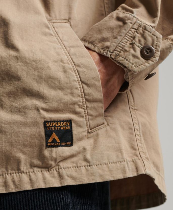 Superdry tan klær 86P46D199 vintage kampoverskjorte menn