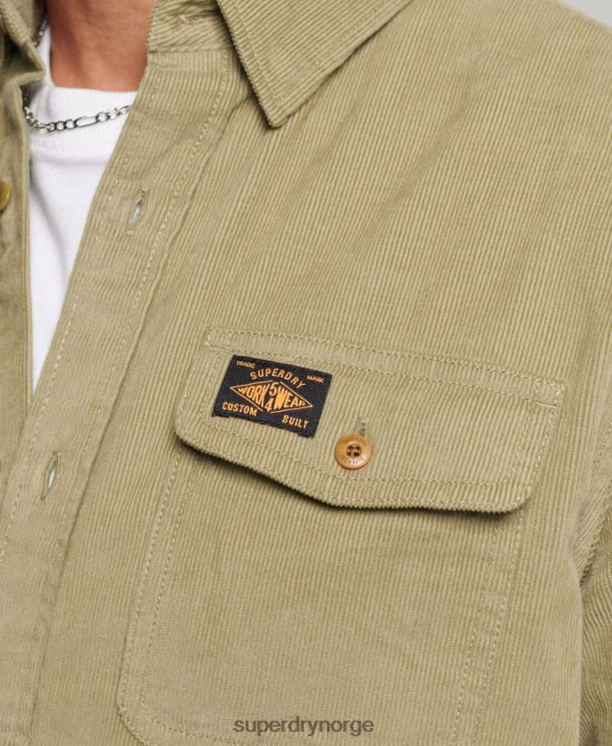 Superdry tan klær 86P46D234 trailsman cord skjorte menn