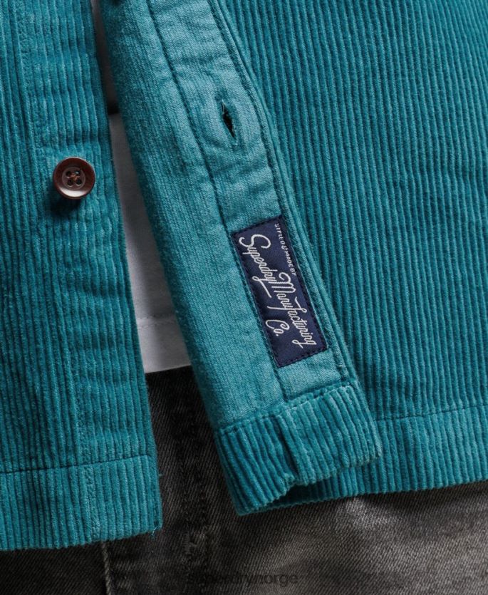 Superdry turkis klær 86P46D201 vintage overskjorte med ledning menn