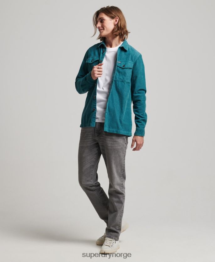 Superdry turkis klær 86P46D201 vintage overskjorte med ledning menn
