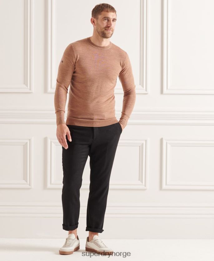 Superdry beige klær 86P46D1294 studios merino crew jumper menn
