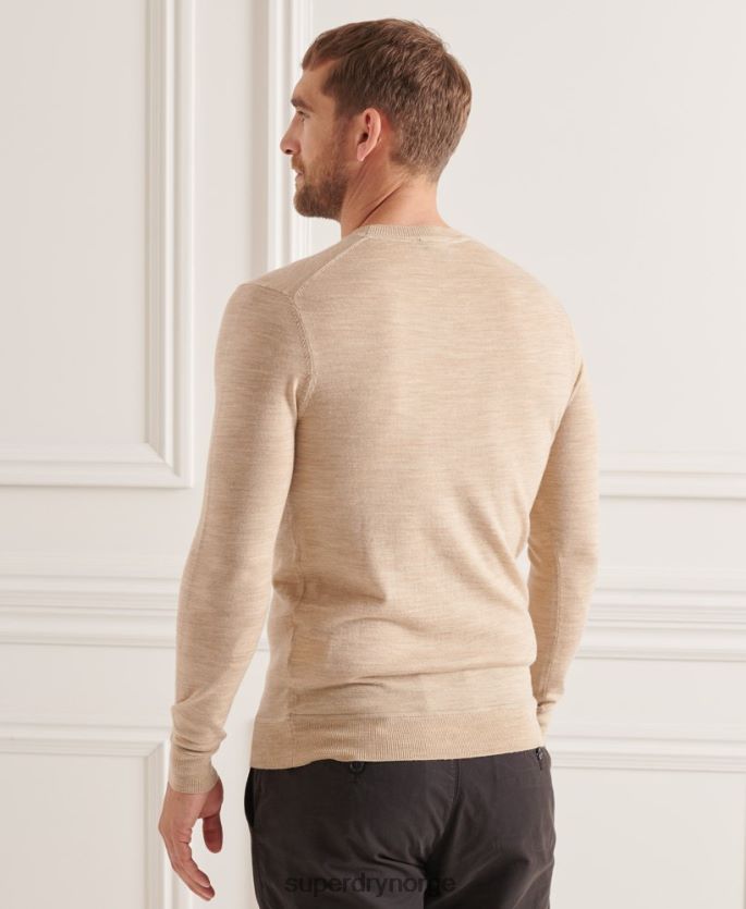 Superdry beige klær 86P46D5297 studios merino crew jumper menn