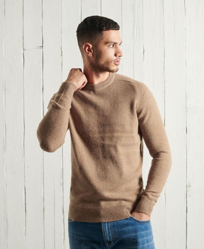 Superdry beige klær 86P46D5307 harlo crew jumper menn