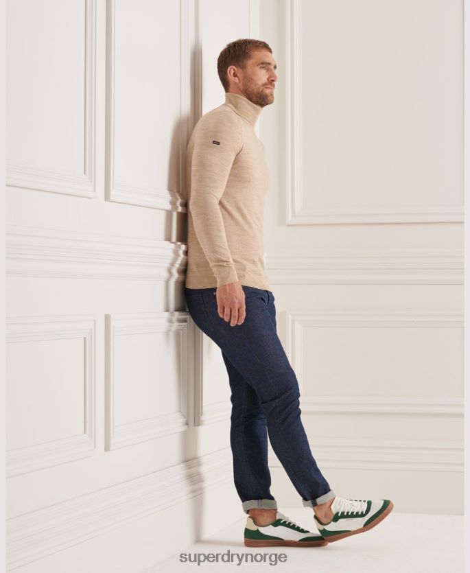 Superdry beige klær 86P46D5310 studios merino genser med rullehals menn