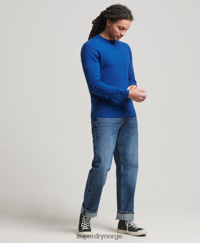 Superdry blå klær 86P46D5324 orange label crew jumper menn