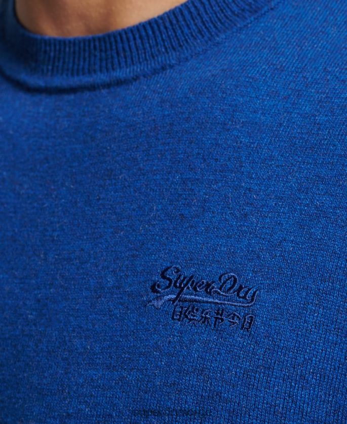 Superdry blå klær 86P46D5324 orange label crew jumper menn