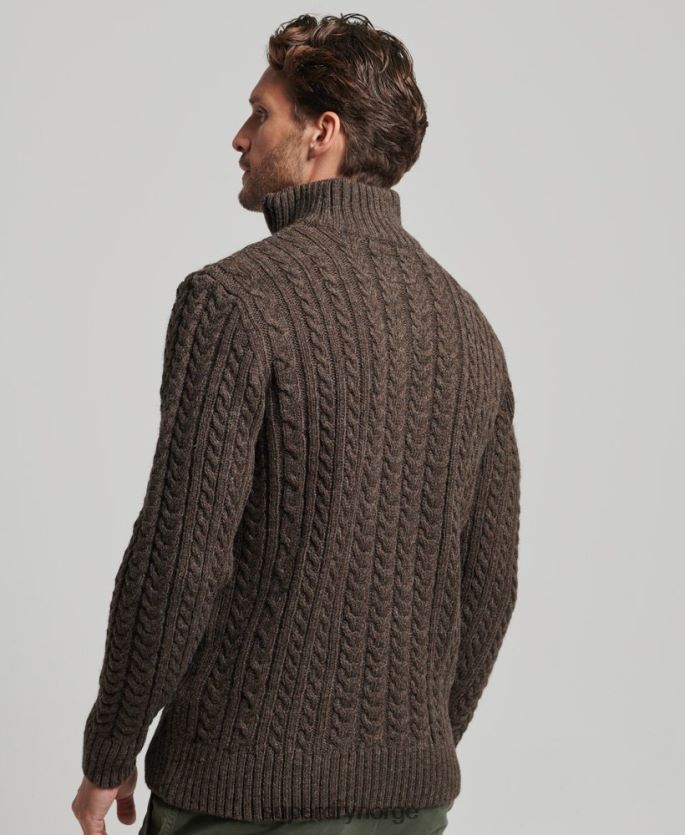 Superdry brun klær 86P46D1322 vintage jacob henley genser menn