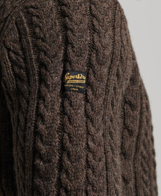 Superdry brun klær 86P46D1322 vintage jacob henley genser menn