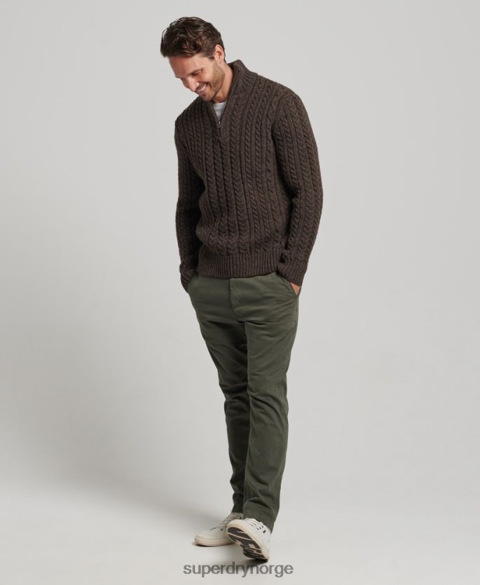 Superdry brun klær 86P46D1322 vintage jacob henley genser menn