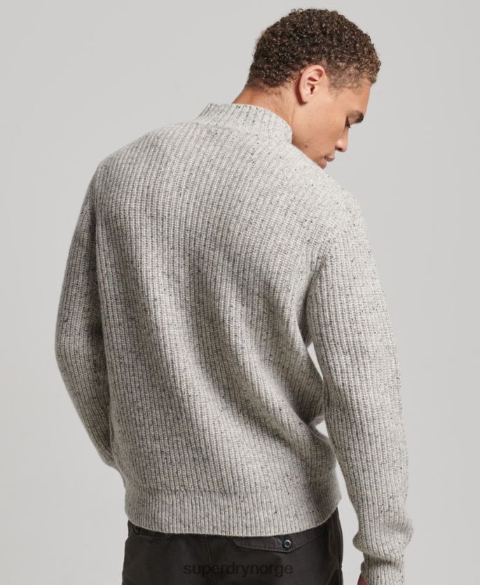 Superdry grå klær 86P46D1270 genser i ullblanding i tweed menn