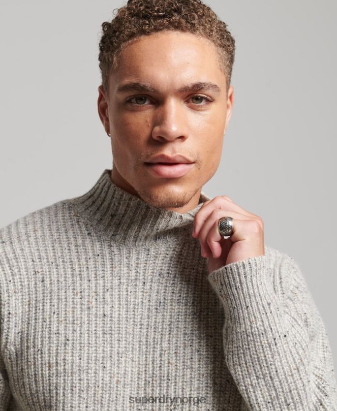 Superdry grå klær 86P46D1270 genser i ullblanding i tweed menn
