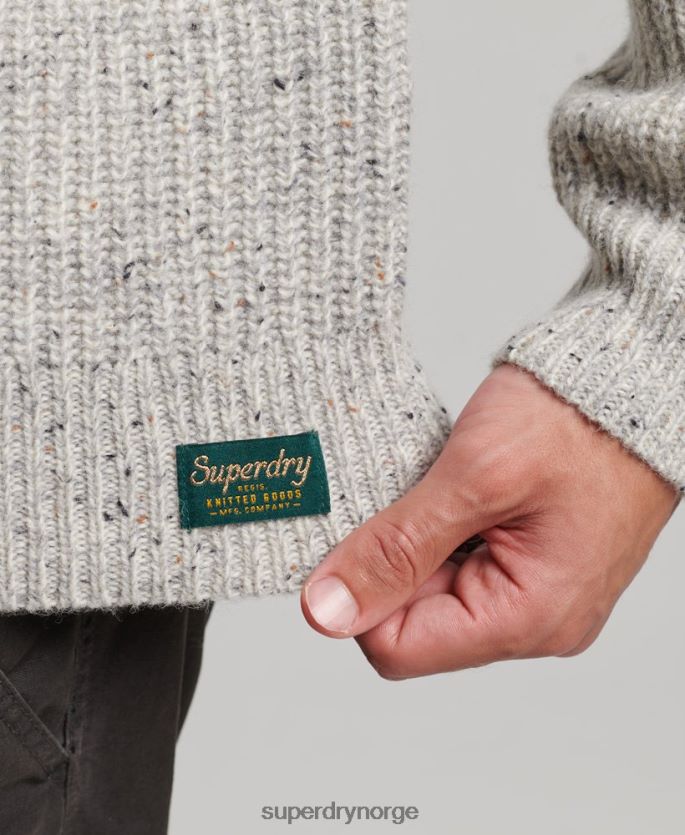 Superdry grå klær 86P46D1270 genser i ullblanding i tweed menn