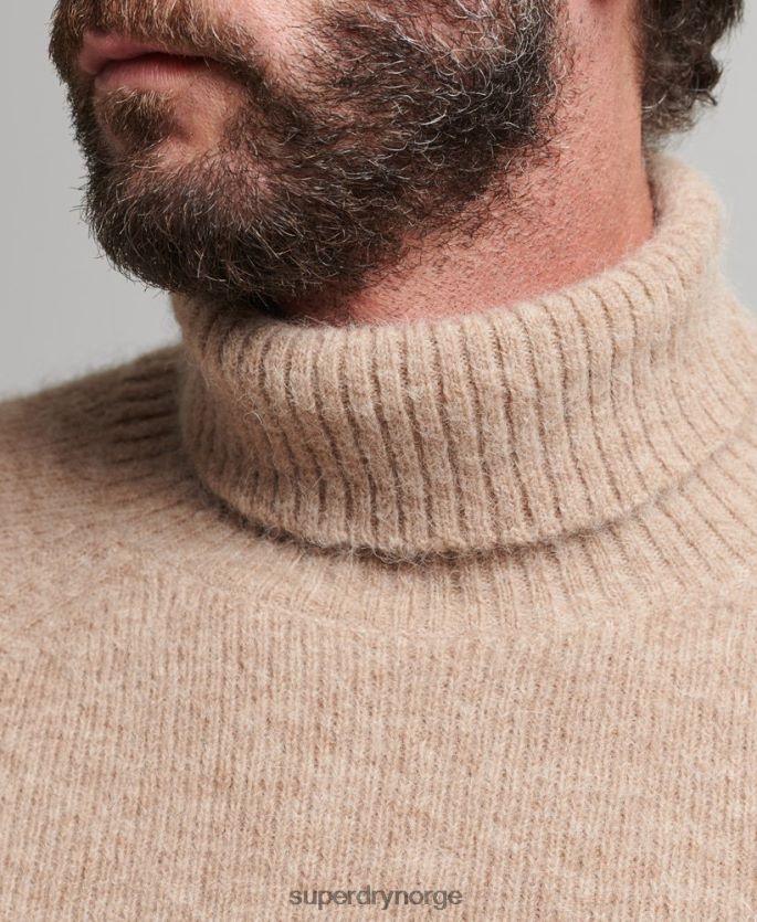 Superdry grå klær 86P46D1276 alpakka chunky genser med rullehals menn