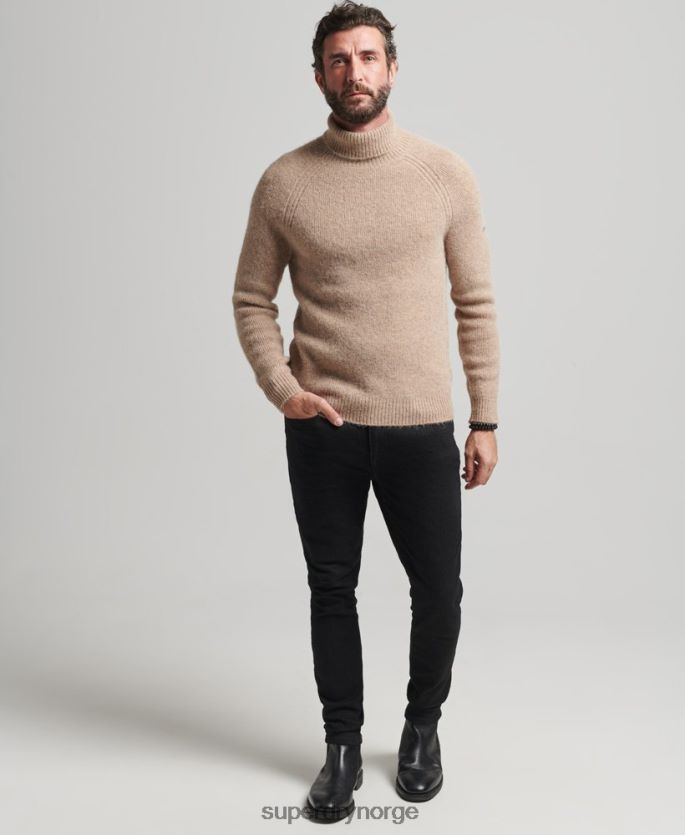 Superdry grå klær 86P46D1276 alpakka chunky genser med rullehals menn