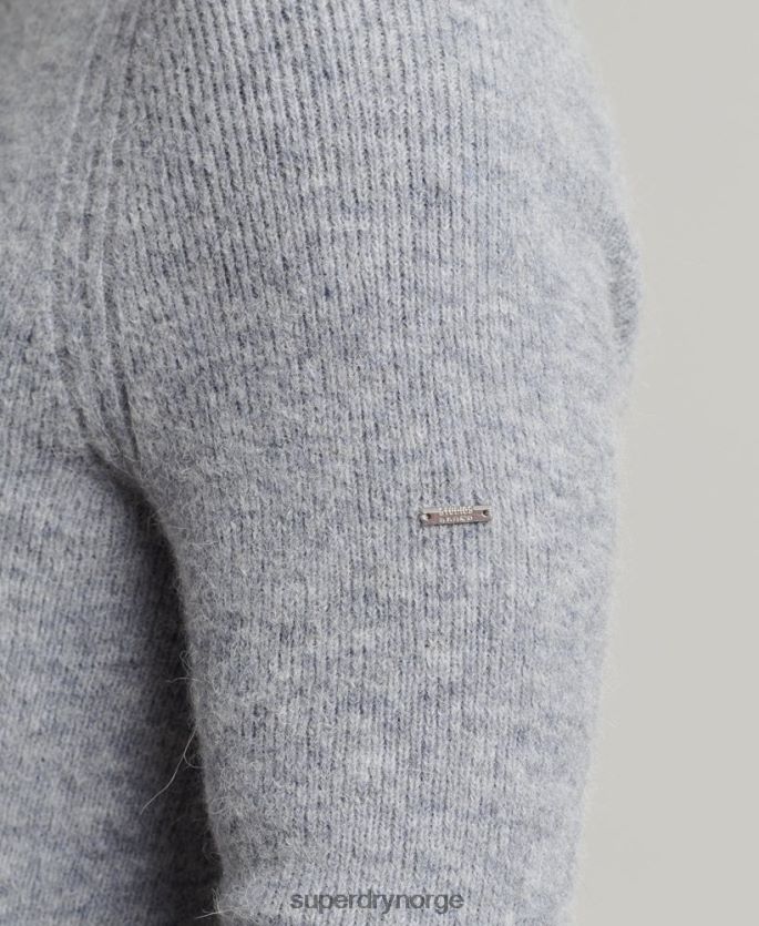 Superdry grå klær 86P46D1301 alpakka chunky genser med rullehals menn