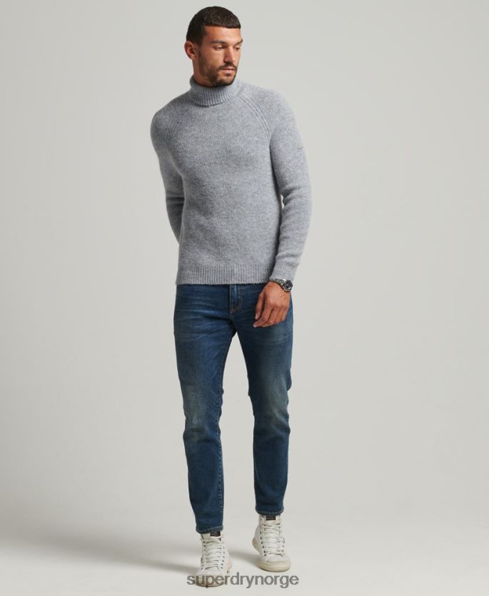 Superdry grå klær 86P46D1301 alpakka chunky genser med rullehals menn