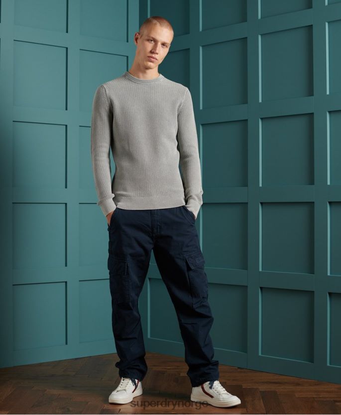 Superdry grå klær 86P46D5296 akademi farget tekstur crew jumper menn
