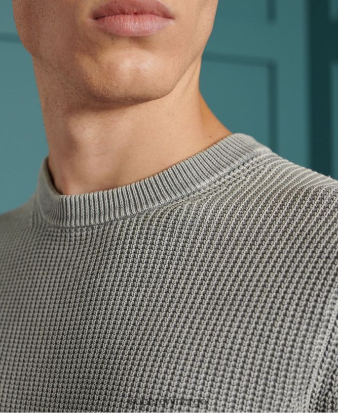 Superdry grå klær 86P46D5296 akademi farget tekstur crew jumper menn
