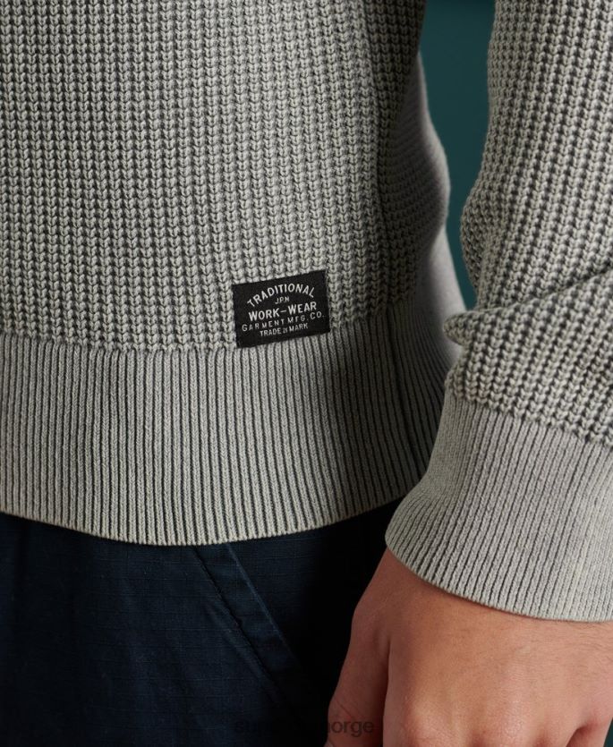 Superdry grå klær 86P46D5296 akademi farget tekstur crew jumper menn