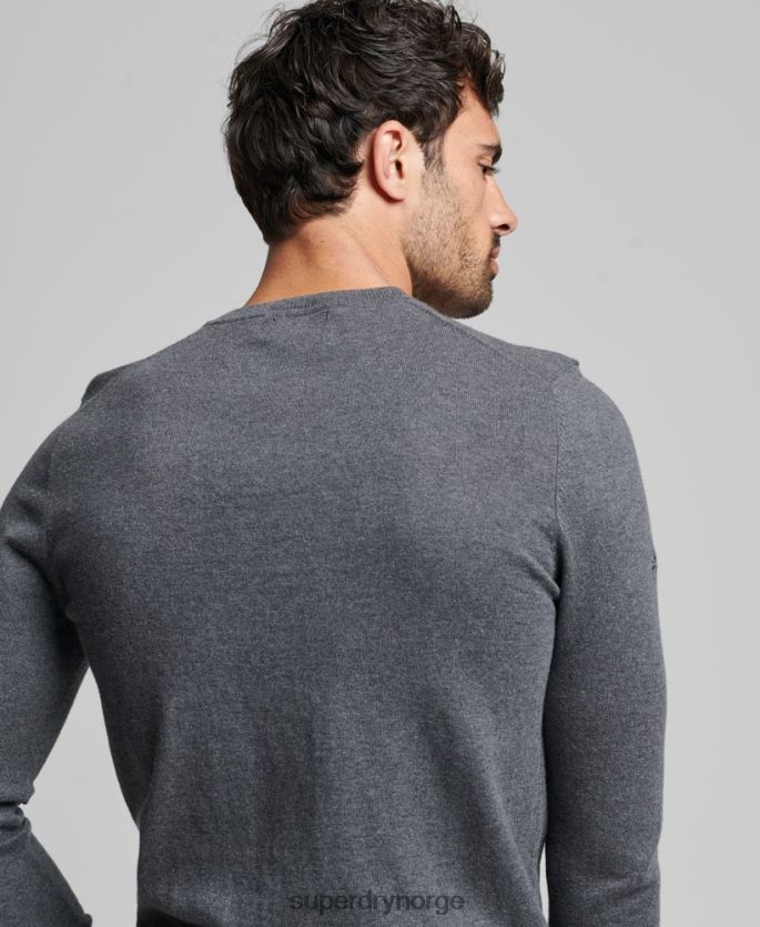 Superdry grå klær 86P46D5306 genser i kasjmir i økologisk bomull menn