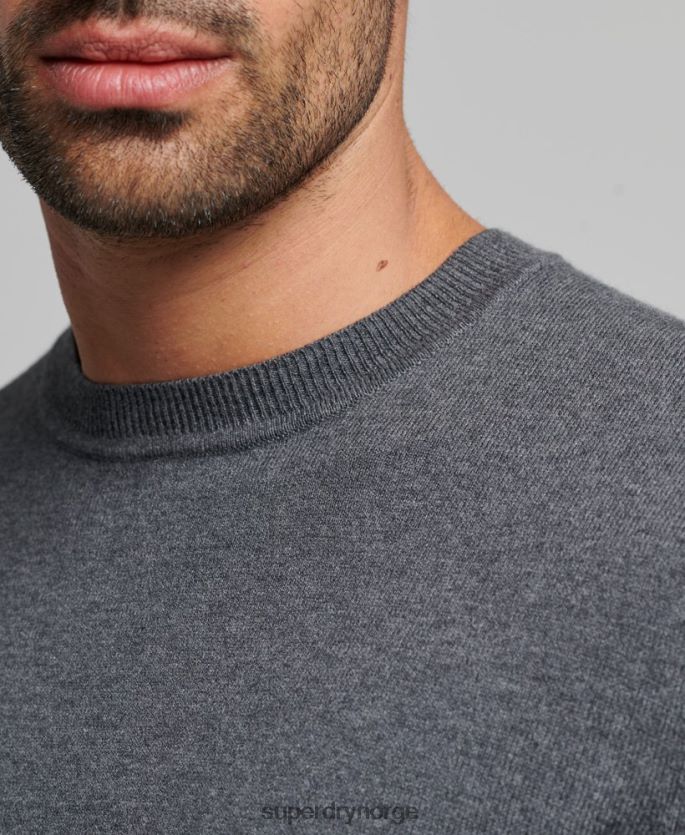 Superdry grå klær 86P46D5306 genser i kasjmir i økologisk bomull menn