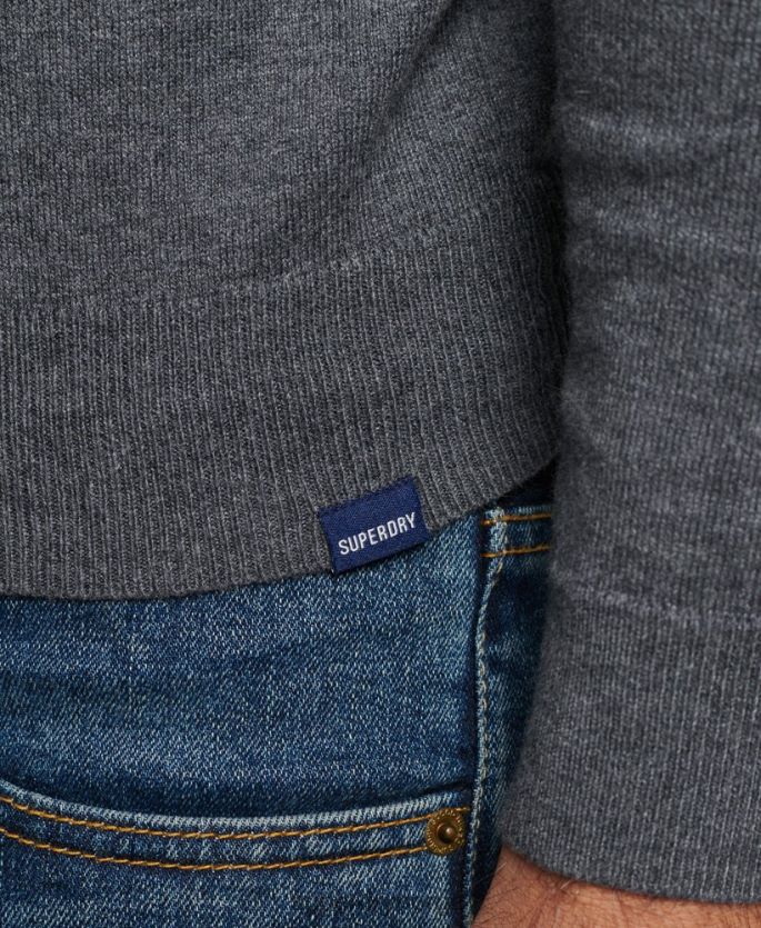 Superdry grå klær 86P46D5306 genser i kasjmir i økologisk bomull menn
