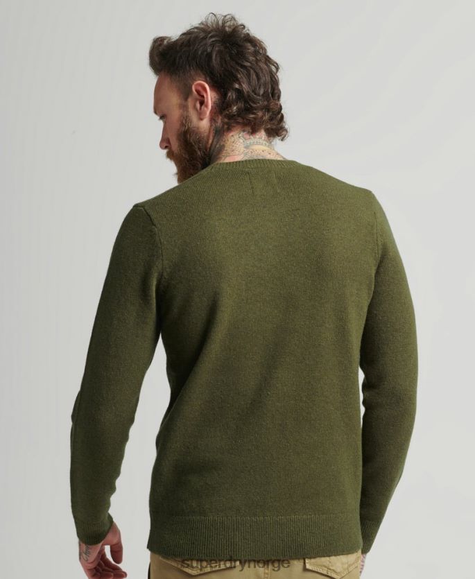 Superdry grønn klær 86P46D1282 crewhopper i lammeull menn