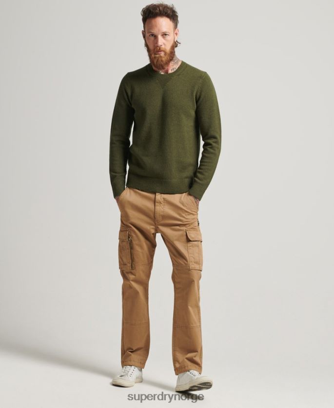 Superdry grønn klær 86P46D1282 crewhopper i lammeull menn