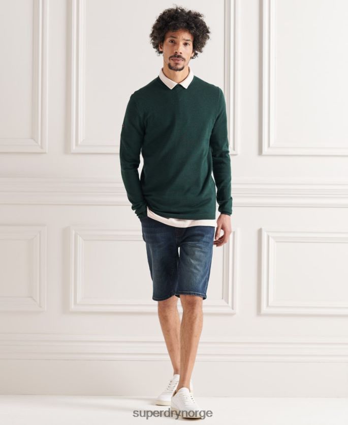 Superdry grønn klær 86P46D1306 merino lettvekts genser menn