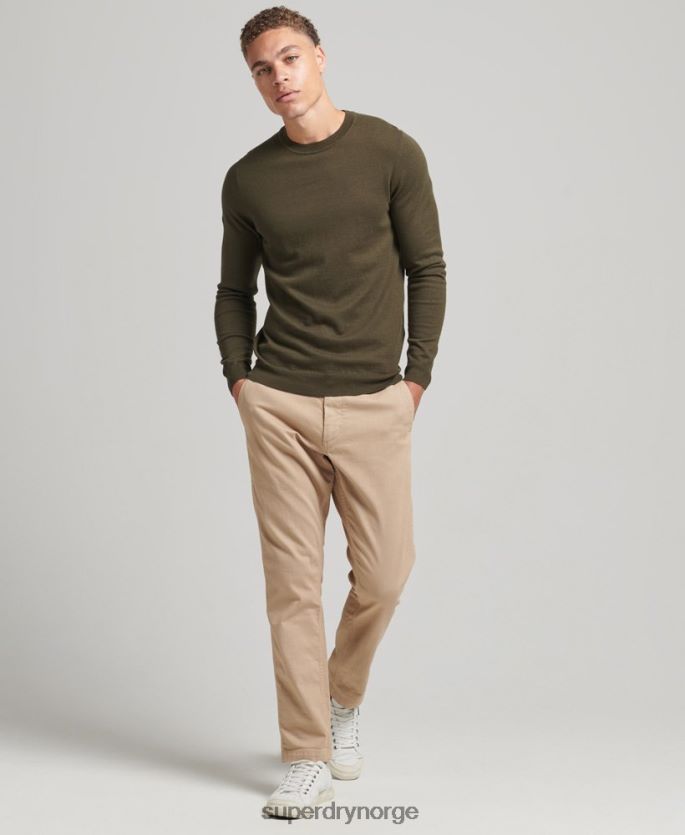 Superdry grønn klær 86P46D1307 genser i kasjmir i økologisk bomull menn