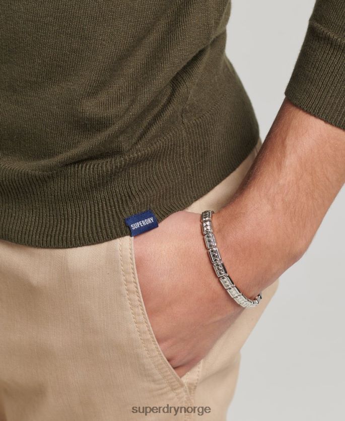 Superdry grønn klær 86P46D1307 genser i kasjmir i økologisk bomull menn